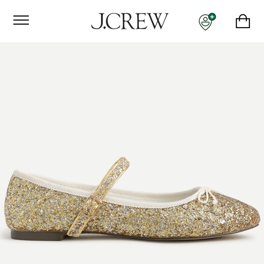 New: J Crew Crewcuts Glitter Ballet Flat. Size 3